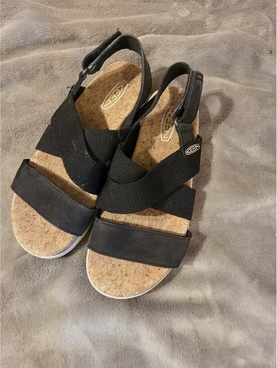 Keen Shoes - KEEN Elle Criss Cross Sandals Black With Cork Footbed Women's Size 7